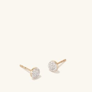 Pavé Diamond Round Studs | Mejuri - 20% DISCOUNT